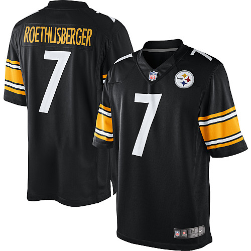 Men's Limited Ben Roethlisberger Nike Jersey Black Home - #7 NFL Pittsburgh Steelers